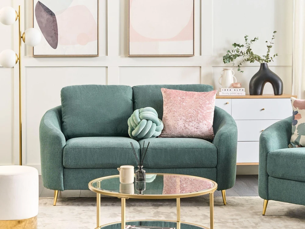 Beliani Dvivietė sofa TROSA žalia