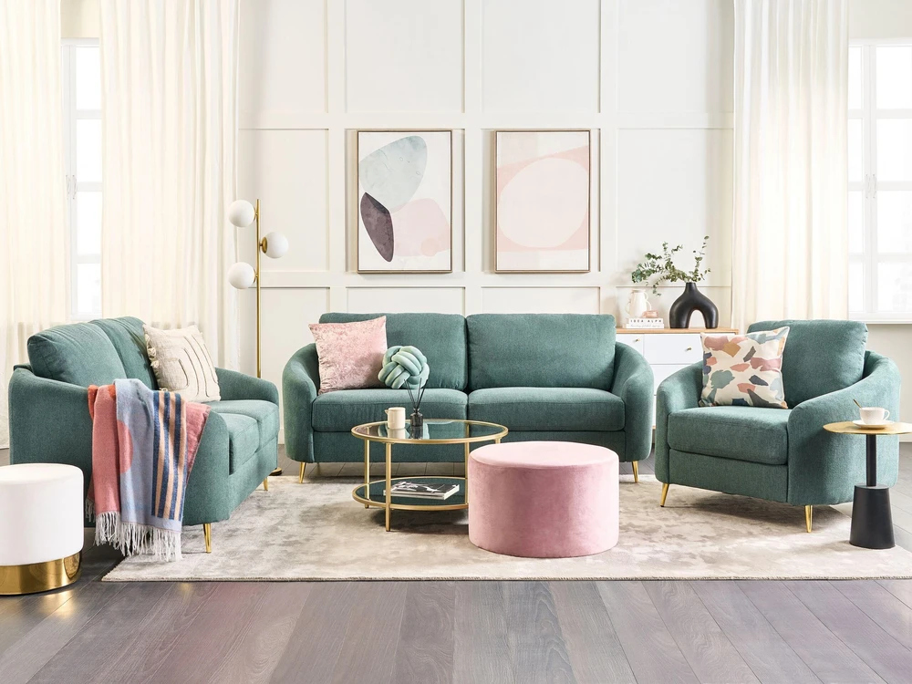 Beliani Dvivietė sofa TROSA žalia
