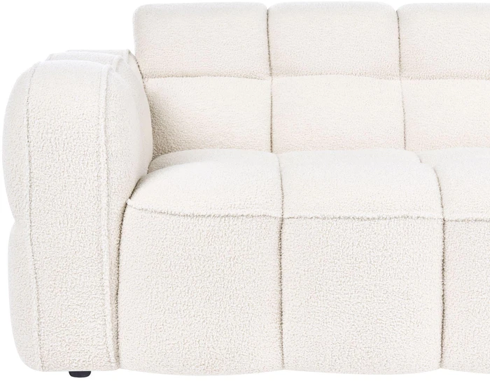 Beliani Dvivietė sofa UTANA Bouclé, kreminės baltos spalvos