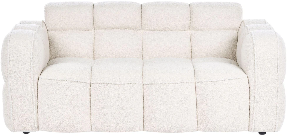 Beliani Dvivietė sofa UTANA Bouclé, kreminės baltos spalvos