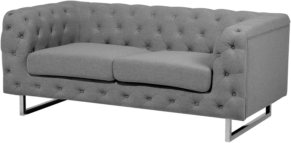 Beliani Dvivietė sofa VISSLAND šviesiai pilka