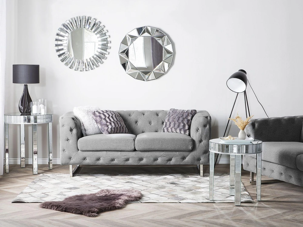 Beliani Dvivietė sofa VISSLAND šviesiai pilka