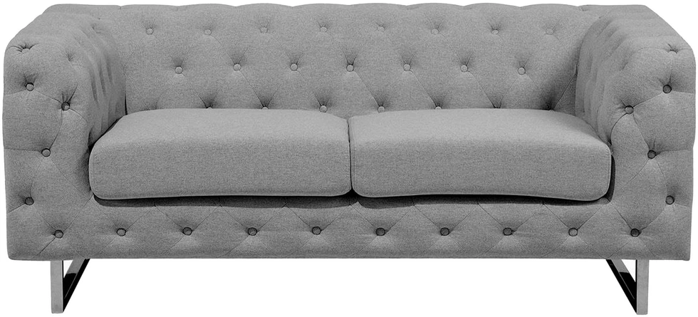 Beliani Dvivietė sofa VISSLAND šviesiai pilka