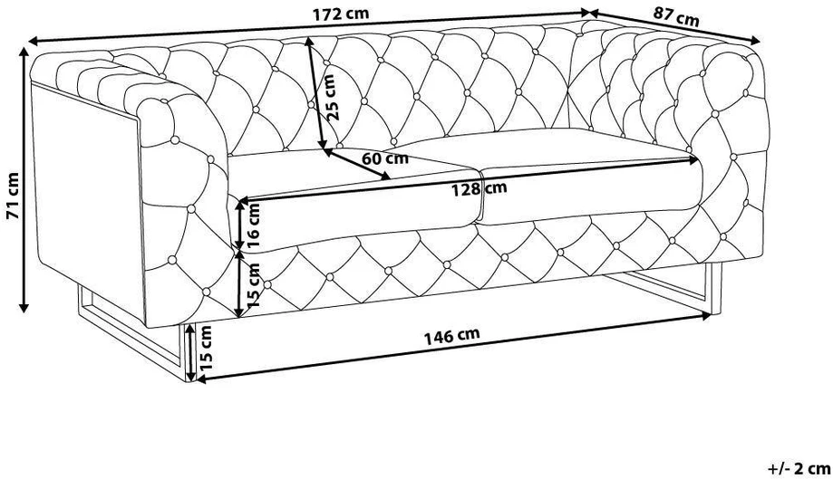 Beliani Dvivietė sofa VISSLAND šviesiai pilka