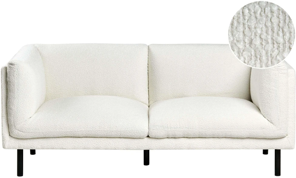 Beliani Dvivietė sofa VORGOD, balta boucle