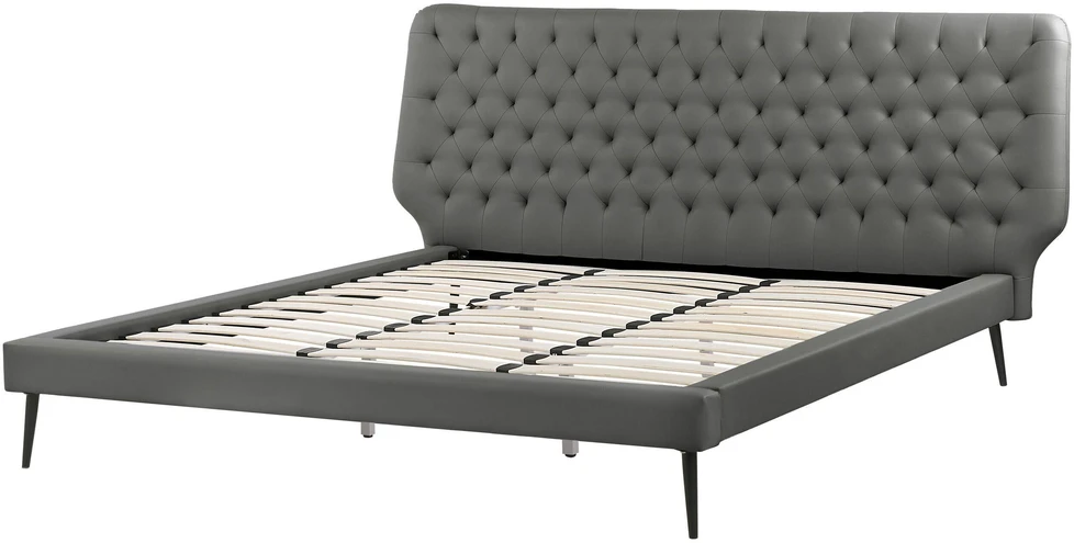 Beliani Eko odos lova ESSONNE 180 x 200 cm pilka