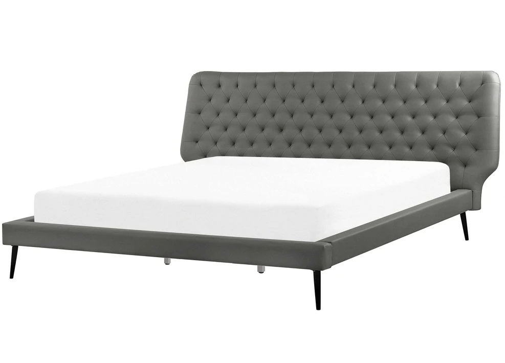 Beliani Eko odos lova ESSONNE 180 x 200 cm pilka