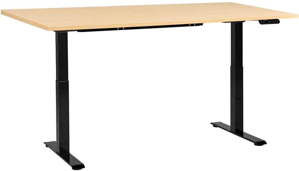 Beliani Elektra reguliuojamas stalas DESTINES juodas / šviesiai rudas 160 cm 72 cm