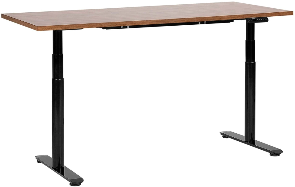 Beliani Elektra reguluojamas rašomasis stalas DESTINAS rudas/juodas 160 cm 72 cm