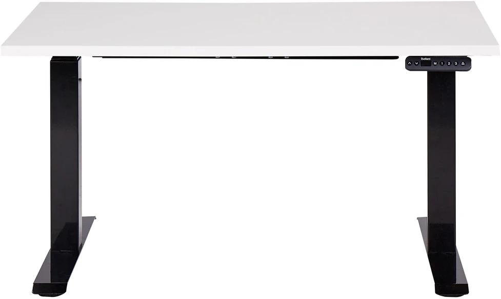 Beliani Elektriškai reguliuojamas rašomasis stalas DESTINES baltas/juodas 120 cm 72 cm