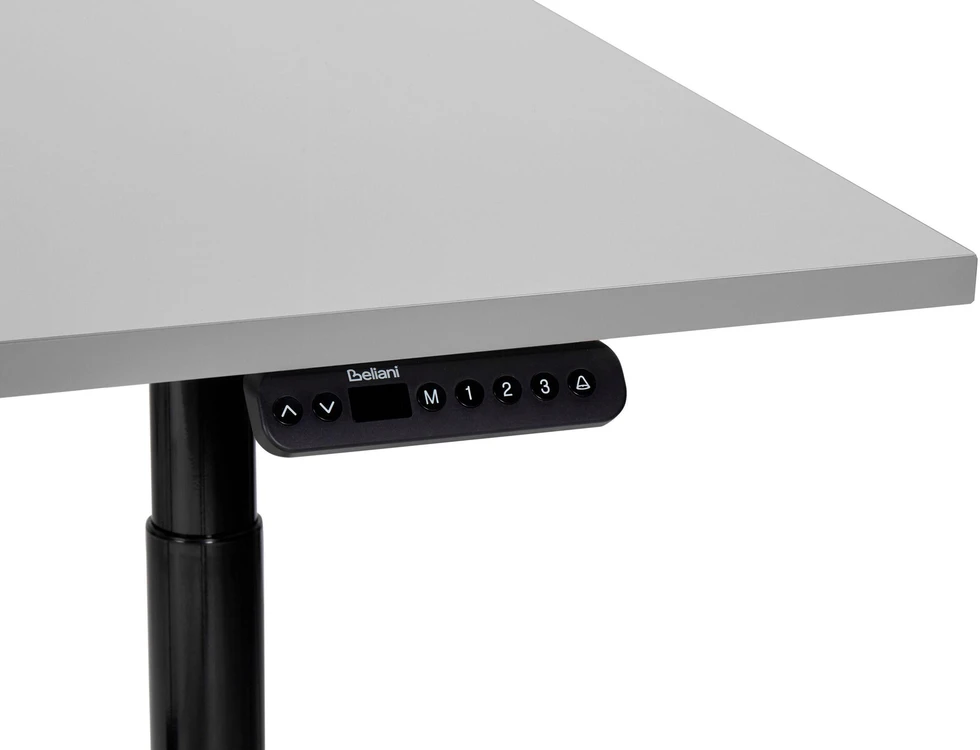 Beliani Elektriškai reguliuojamas stalas DESTINAS pilkas/juodas 120 cm 72 cm