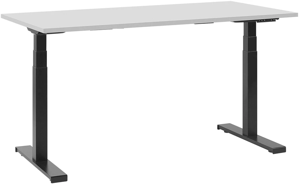 Beliani Elektriškai reguliuojamas stalas DESTIN II Pilka/juoda 130 cm 72 cm