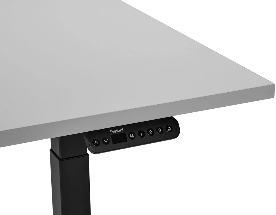 Beliani Elektriškai reguliuojamas stalas DESTINES pilkas/juodas 120 cm 72 cm