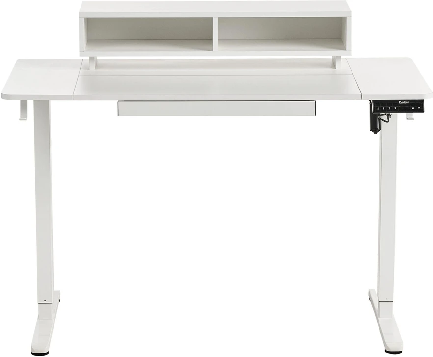 Beliani Elektriškai reguliuojamas stalas LUCAMA, baltas, 120 cm x 60 cm, su USB prievadu