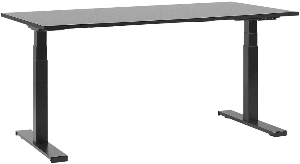 Beliani Elektriškai reguliuojamas stalas DESTIN II juodas 160 cm 72 cm