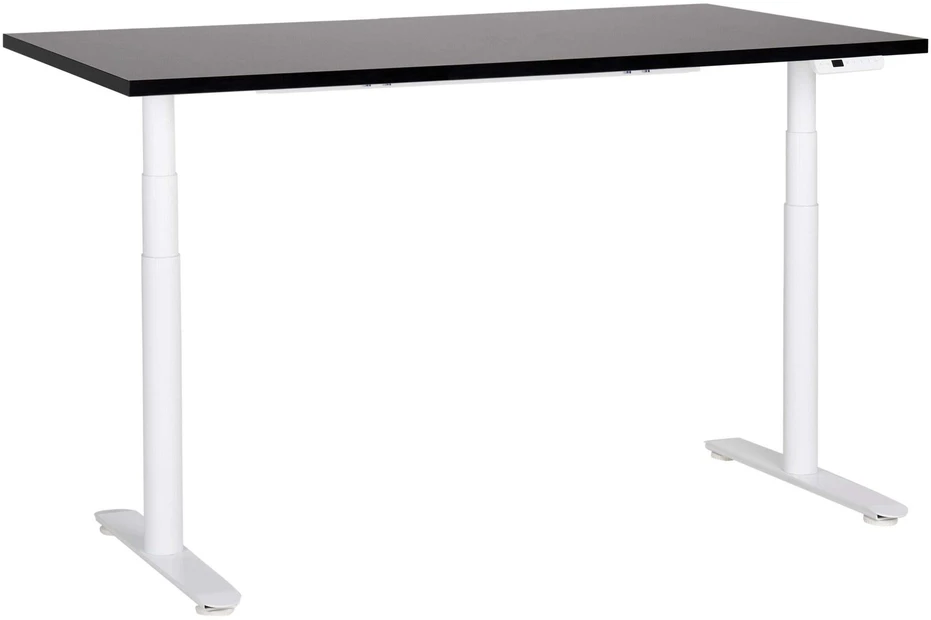 Beliani Elektriškai reguliuojamas stalas DESTINAS Juodas/baltas 160 cm 72 cm