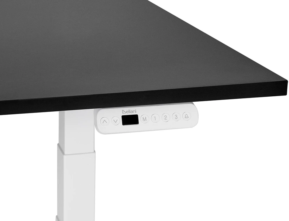 Beliani Elektriškai reguliuojamas stalas DESTINES juodas/baltas 120 cm 72 cm