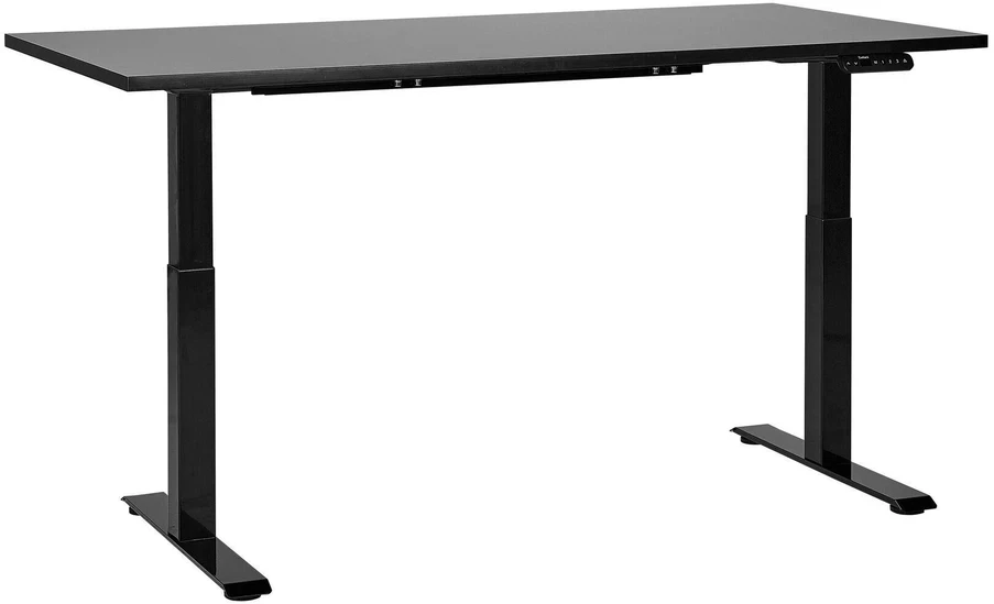 Beliani Elektriškai reguliuojamas stalas DESTINES Juodas 160 cm 72 cm