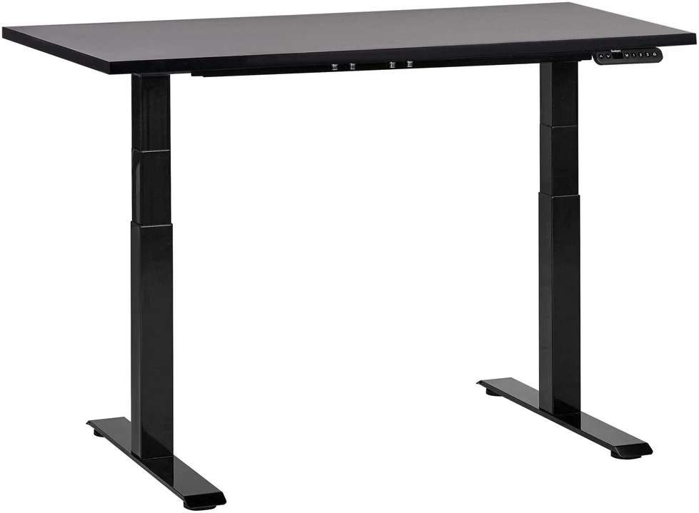 Beliani Elektriškai reguliuojamas stalas DESTINES juodas 120 cm 72 cm