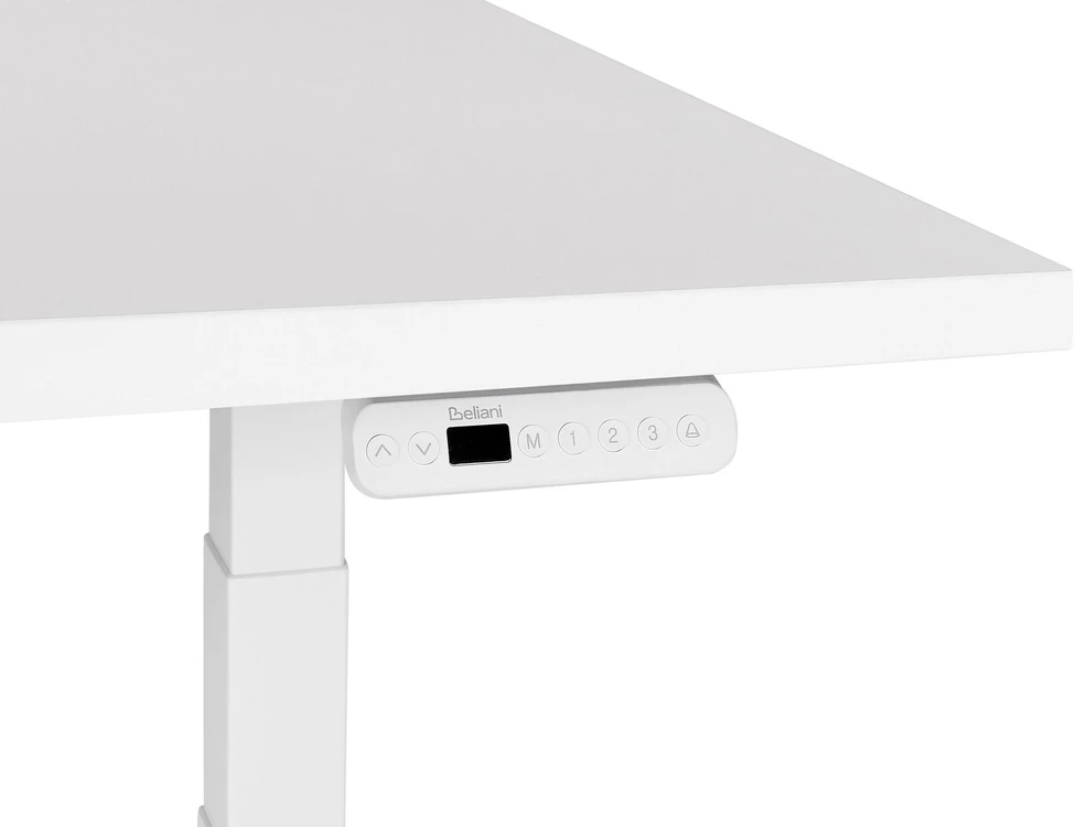 Beliani Elektriškai reguliuojamas stalas DESTINES baltas 180 cm 80 cm