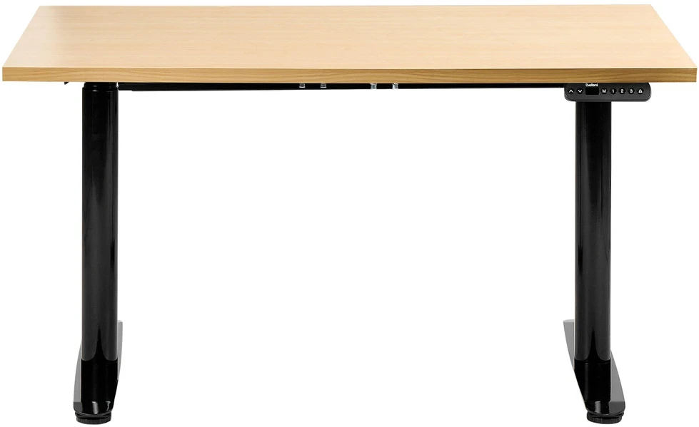 Beliani Elektriškai reguliuojamas stalas DESTINAS juodas / šviesiai rudas 120 cm x 72 cm