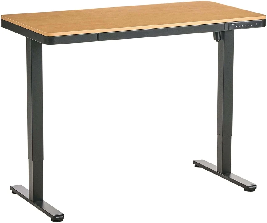 Beliani Elektriškai reguliuojamas stalas PENLY juodas / šviesiai rudas 120 cm 60 cm su USB jungtimi