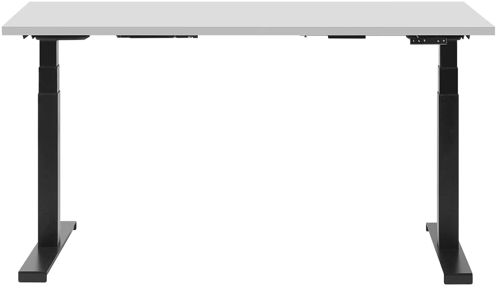 Beliani Elektriškai reguliuojamas stalas DESTIN II Pilka/juoda 130 cm 72 cm