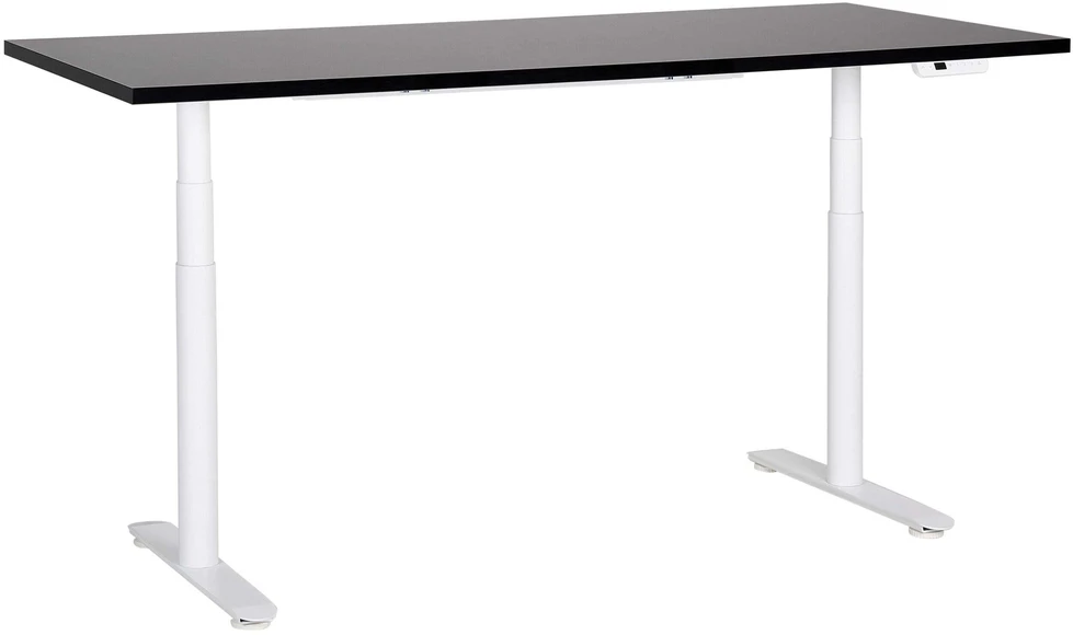 Beliani Elektriškai reguliuojamas stalas DESTINAS, juodas/baltas, 180 cm x 80 cm