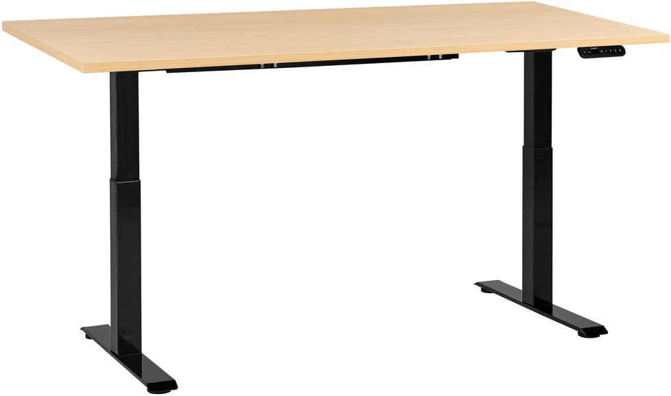 Beliani Elektriškai reguliuojamas stalas DESTINES juodas / šviesiai rudas 180 cm 72 cm