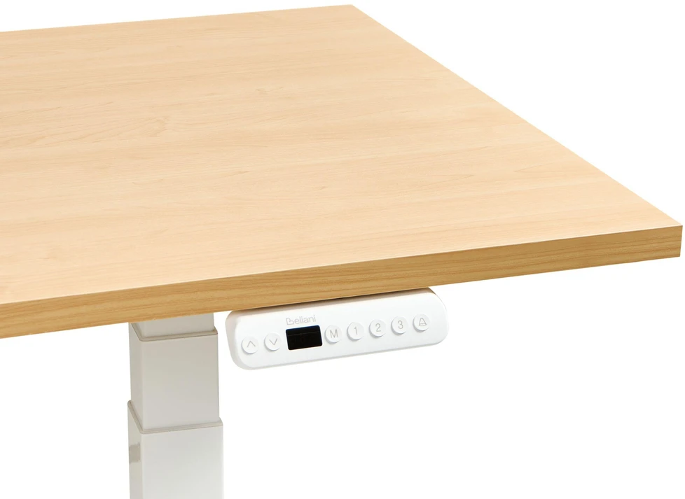 Beliani Elektriškai reguliuojamas stalas DESTINES šviesiai ruda/balta 180 cm 72 cm