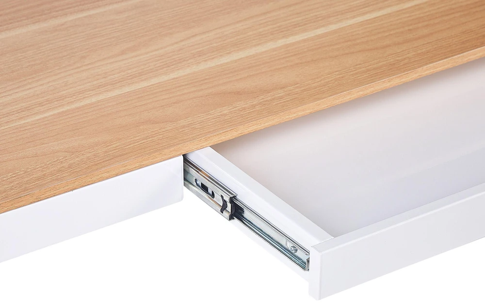 Beliani Elektriškai reguliuojamas stalas KENLY rudas / baltas 120 cm 60 cm su USB jungtimi