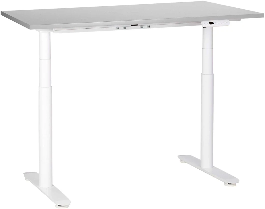 Beliani Elektriškai reguliuojamas stalas DESTINAS pilkas/baltas 120 cm 72 cm