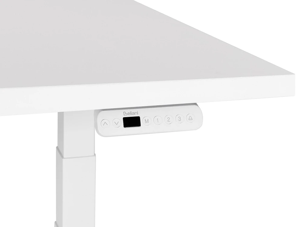 Beliani Elektriškai reguliuojamas stalas DESTINES baltas 120 cm 72 cm