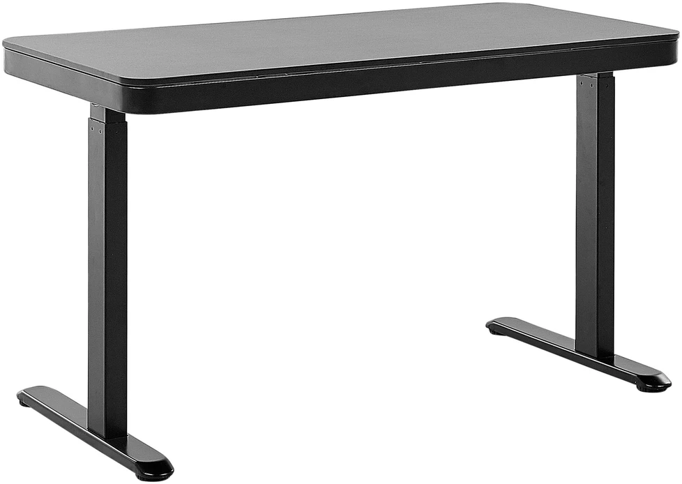 Beliani Elektroniškai reguliuojamas stalas KENLY juodas 120 cm 60 cm su USB jungtimi