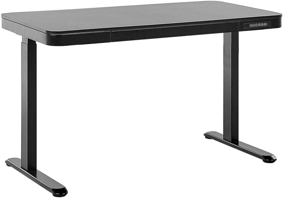 Beliani Elektroniškai reguliuojamas stalas KENLY juodas 120 cm 60 cm su USB jungtimi