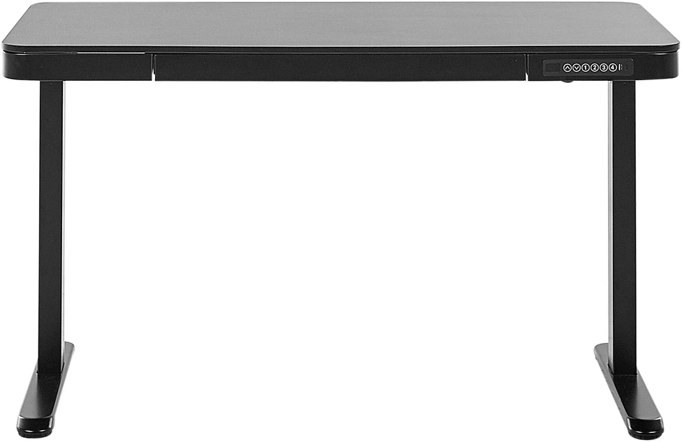 Beliani Elektroniškai reguliuojamas stalas KENLY juodas 120 cm 60 cm su USB jungtimi
