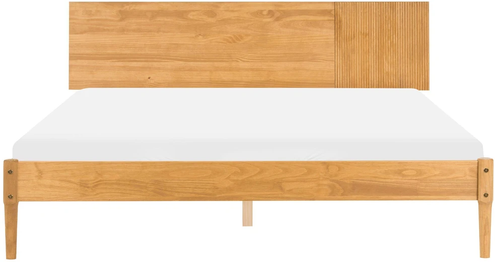 Beliani FLAVIGNAC pušinės medienos lova 180 x 200 cm, šviesiai ruda