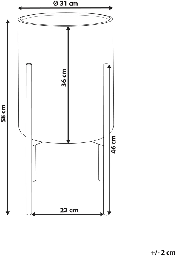 Beliani Gėlės vazonas su kojelėmis ALPINUS metalinis 31 cm smėlio spalvos