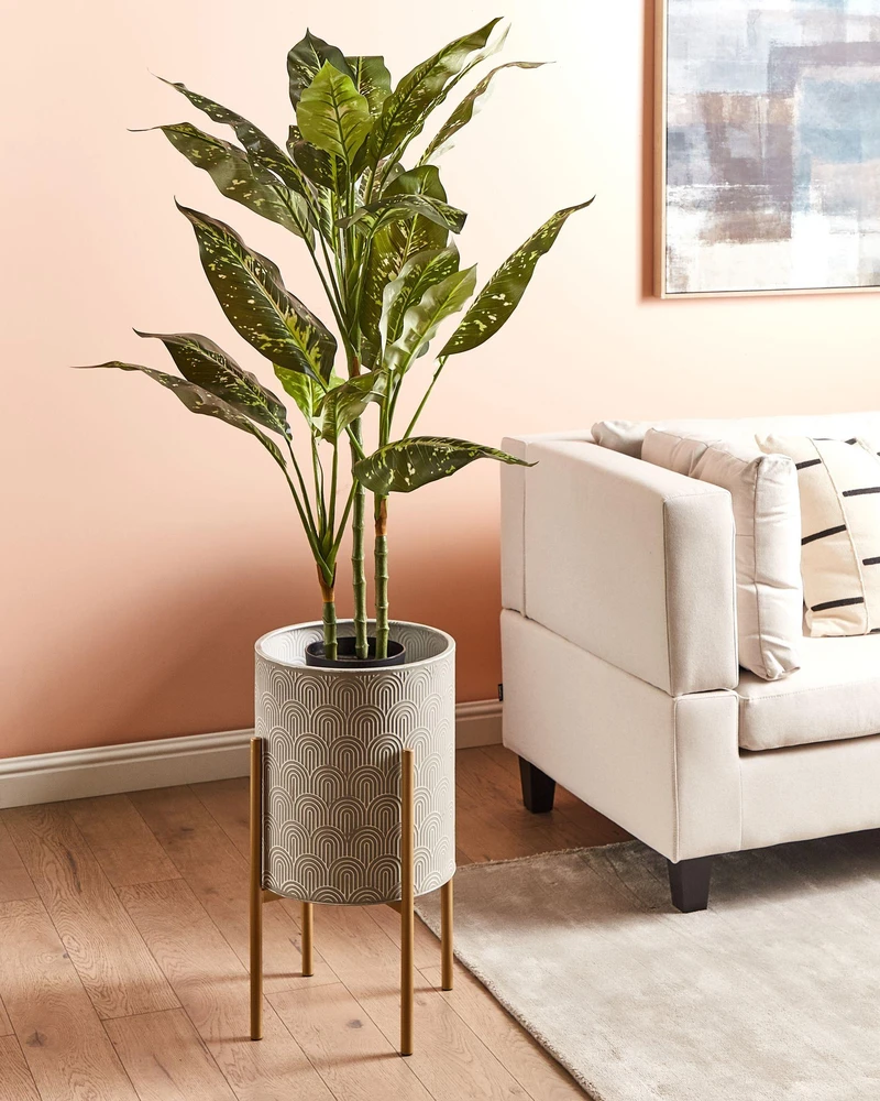 Beliani Gėlių stovas AUBRIETA Metalinis 31 cm pilkas