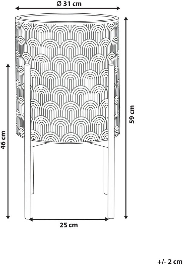 Beliani Gėlių stovas AUBRIETA Metalinis 31 cm šviesiai pilkas