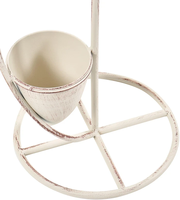 Beliani Gėlių stovas BANEBERRY 24 cm smėlio spalvos metalinis