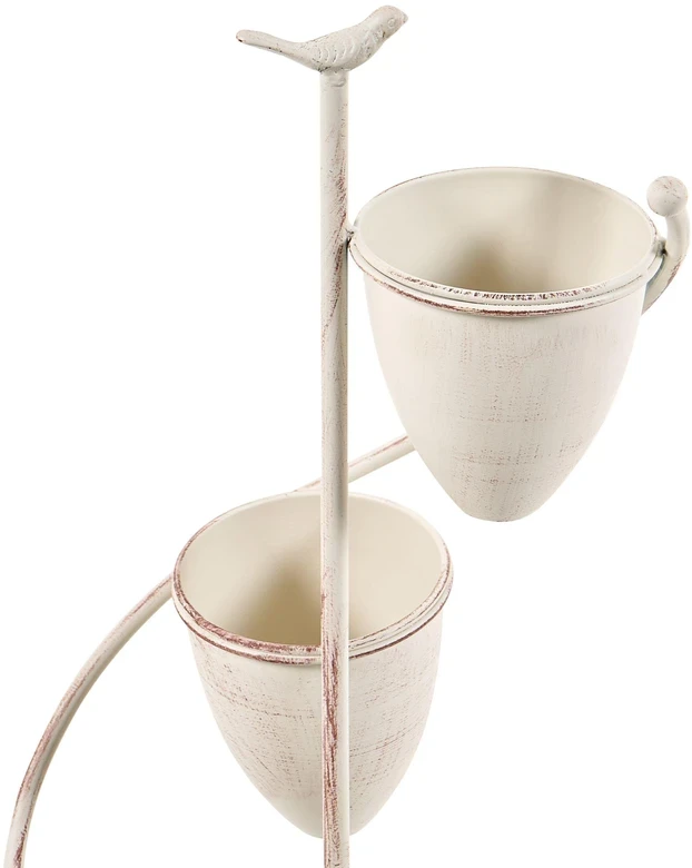 Beliani Gėlių stovas BANEBERRY 24 cm smėlio spalvos metalinis