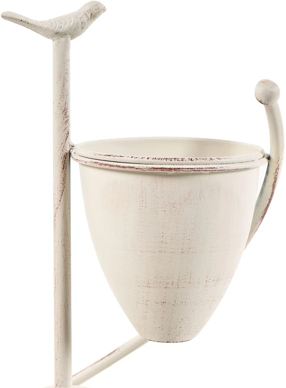 Beliani Gėlių stovas BANEBERRY 24 cm smėlio spalvos metalinis