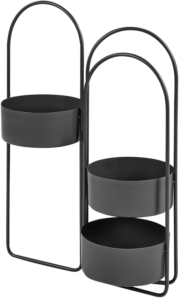 Beliani Gėlių stovas COLUTENA metalinis 56 cm juodas