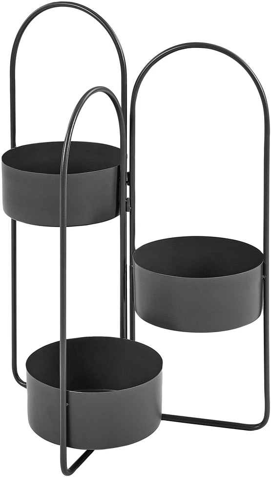 Beliani Gėlių stovas COLUTENA metalinis 56 cm juodas