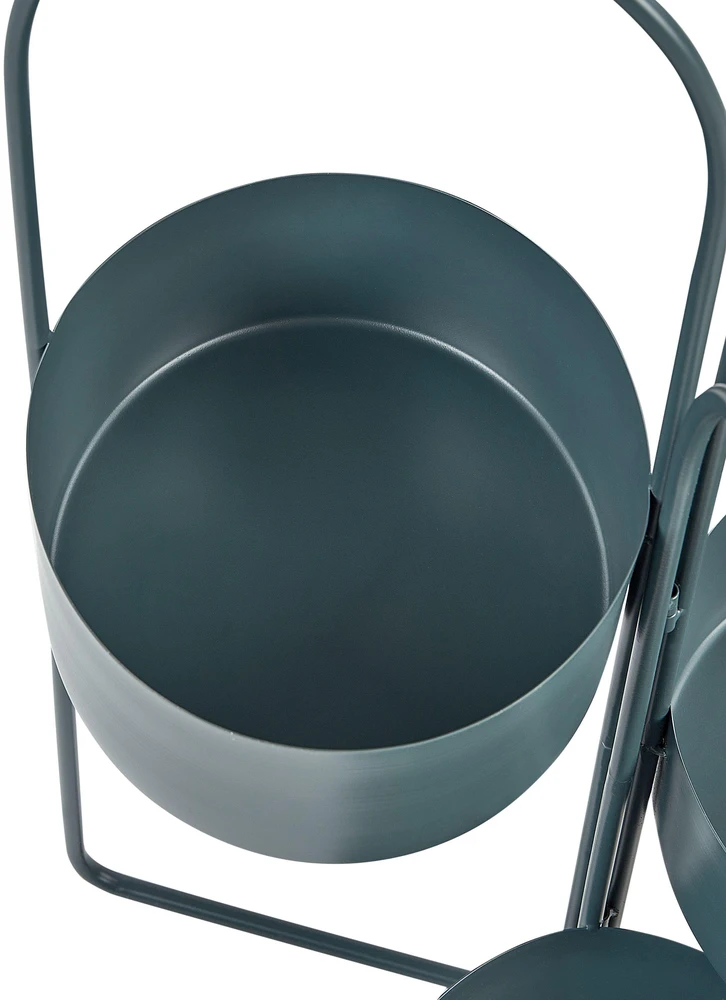 Beliani Gėlių stovas COLUTENA metalinis 56 cm tamsiai mėlynas