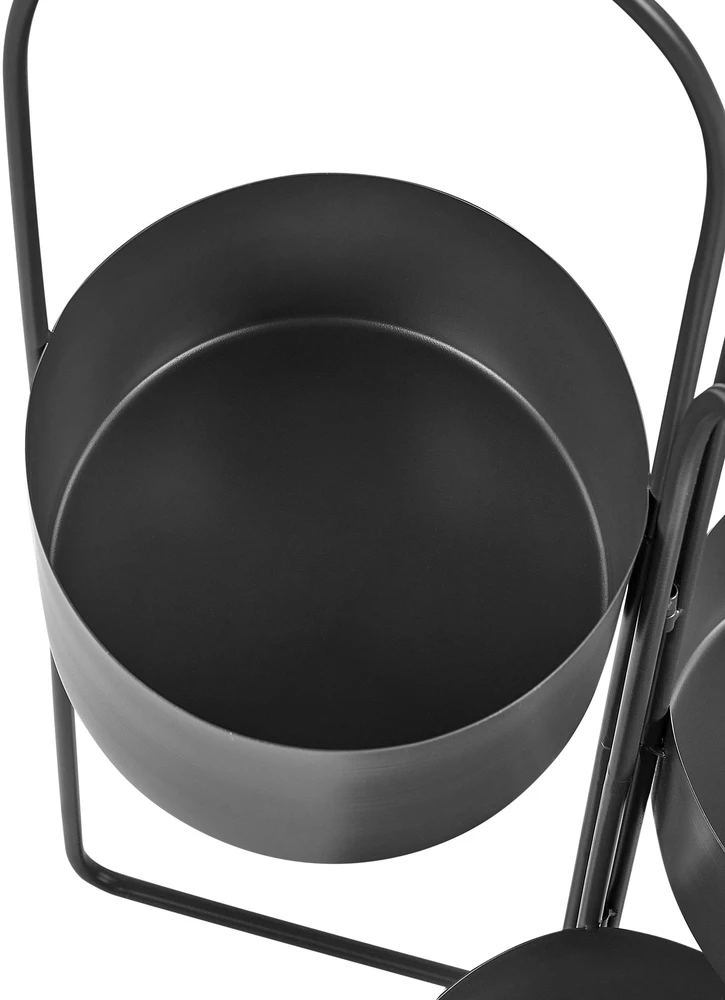 Beliani Gėlių stovas COLUTENA metalinis 56 cm juodas