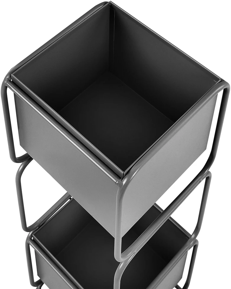 Beliani Gėlių stovas COTINUS Metal 20 cm Juodas