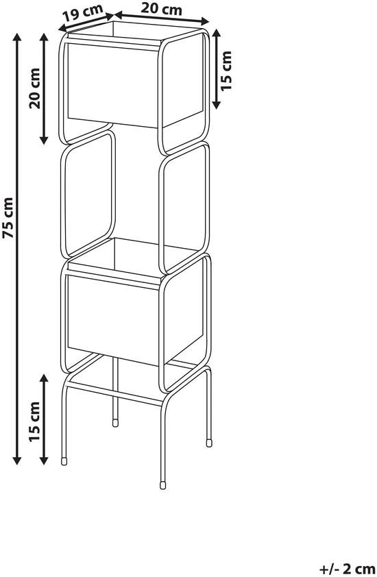 Beliani Gėlių stovas COTINUS Metal 20 cm Juodas