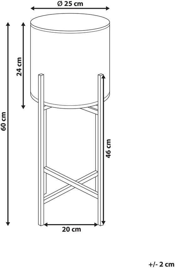 Beliani Gėlių stovas FALLOPIA metalinis 25 cm smėlio spalvos